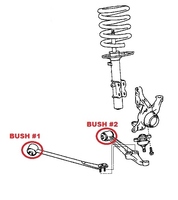 Thumb 48068 17030 48670 17040 48660 17040 front running gear arm bush kit polyurethane superpro toyota mr2 sw20