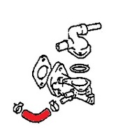 Thumb hose 16261 88361 genuine toyota mr2 water housing